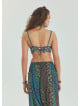 Lace Up Open Back Adjustable Navy Blue Authentic Blouse 4652